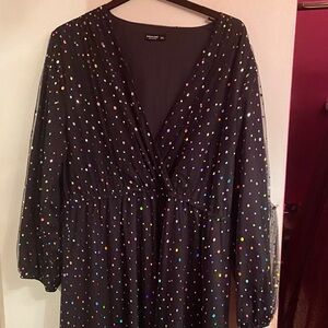 SHEIN Black Dress with Colorful Dots